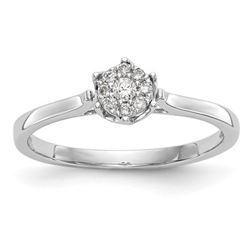 14k White Gold Complete Diamond Cluster Engagement Ring