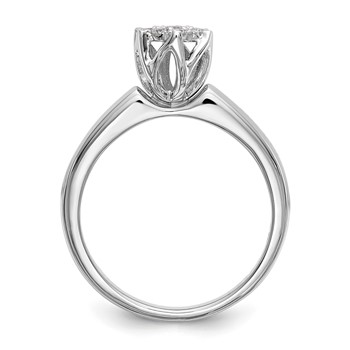 14k White Gold Complete Diamond Cluster Engagement Ring — alternate view