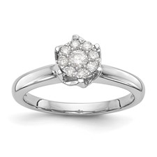 Image of 14k White Gold Complete Diamond Cluster Engagement Ring