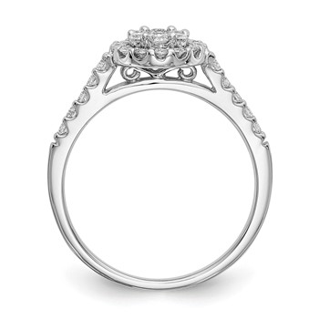 14K White Gold Complete Diamond Cluster Engagement Ring — alternate view