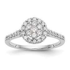 Image of 14K White Gold Complete Diamond Cluster Engagement Ring