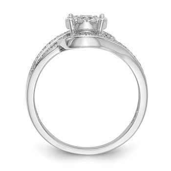 14K White Gold Complete Diamond Cluster Engagement Ring — alternate view