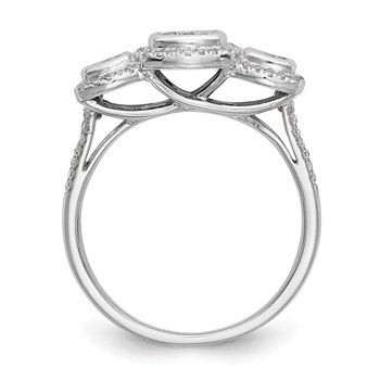 14K White Gold Complete Diamond Cluster Engagement Ring — alternate view