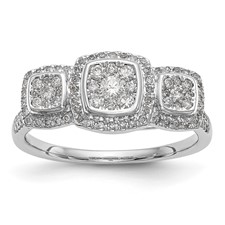 Image of 14K White Gold Complete Diamond Cluster Engagement Ring