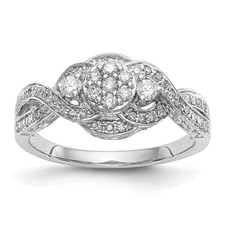 Image of 14k White Gold Complete Diamond Cluster Engagement Ring