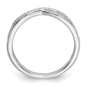 14K White Gold Criss-Cross 1/5 carat Diamond Complete Wedding Band — alternate view