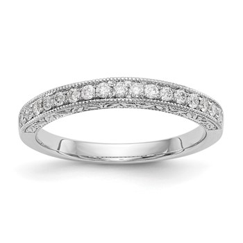 14k White Gold 1/5 carat Diamond Complete Wedding Band