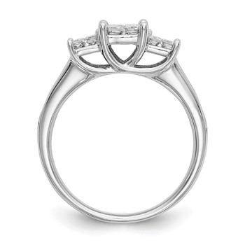 14K White Gold Complete Diamond Cluster Engagement Ring — alternate view