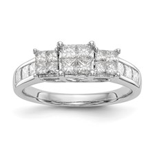 Image of 14K White Gold Complete Diamond Cluster Engagement Ring