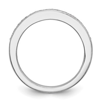 14K White Gold Diamond Wedding Band — alternate view