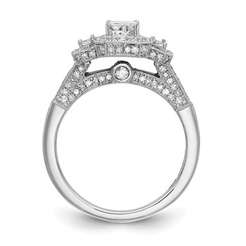 14K White Gold Complete Diamond Cluster Engagement Ring — alternate view