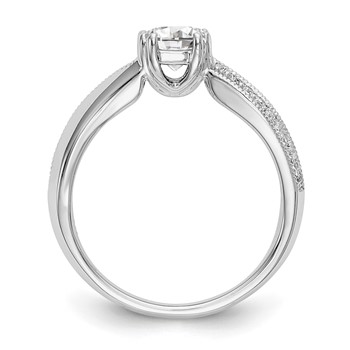 14k White Gold Diamond Round Semi-mount By-Pass Engagement Ring — alternate view