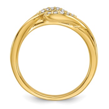 14k Peg Set Diamond Semi-mount By-Pass Engagement Ring — alternate view