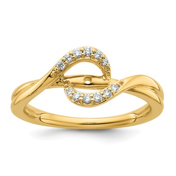14k Peg Set Diamond Semi-mount By-Pass Engagement Ring