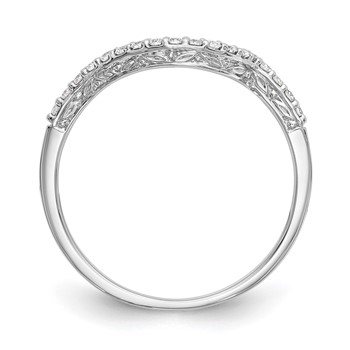 14K White Gold Diamond Wedding Band — alternate view