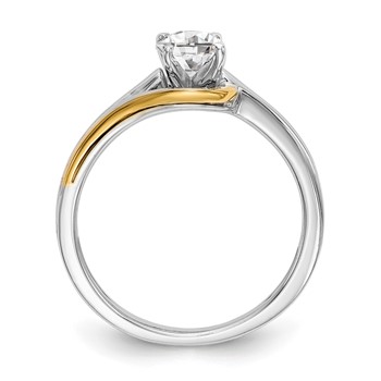 14k Two-tone By-Pass Peg Set Engagement Ring Mounting — alternate view