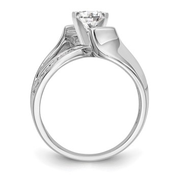 14k White Gold By-Pass Peg Set Engagement Ring Mounting — alternate view
