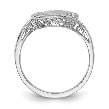 14k White Gold By-Pass Peg Set 1/4 carat Diamond Semi-mount Engagement Ring — alternate view