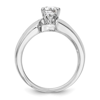 14k White Gold Peg Set Diamond Semi-mount By-Pass Engagement Ring — alternate view