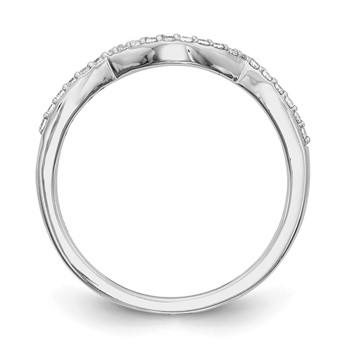 14k White Gold Contoured Wedding Band Mounting — alternate view