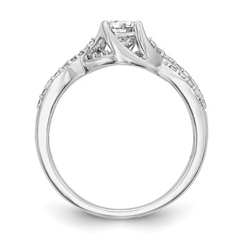 14k White Gold Round Criss-Cross Engagement Ring Mounting — alternate view