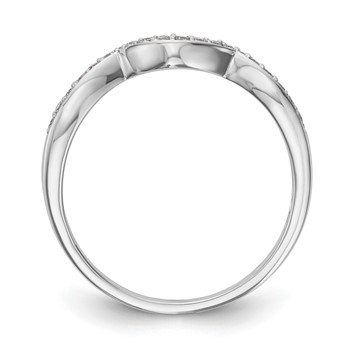 14k White Gold Contoured Wedding Band Mounting — alternate view