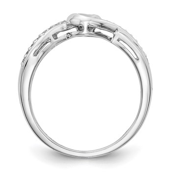 14k White Gold Criss-Cross Peg Set 1/6 carat Diamond Semi-mount Engagement Ring — alternate view