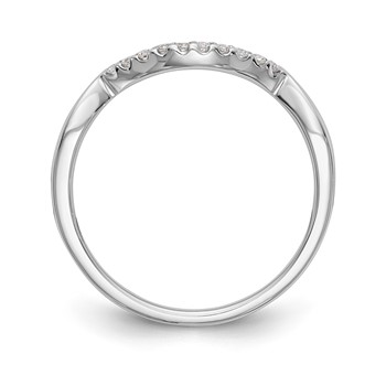 14k White Gold Diamond Wedding Band — alternate view