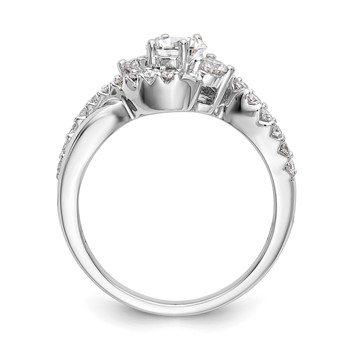 14k White Gold Criss-Cross Peg Set Engagement Ring Mounting — alternate view