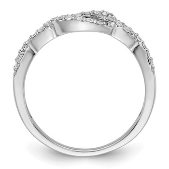14k White Gold Criss-Cross Peg Set 1/3 carat Diamond Semi-mount Engagement Ring — alternate view