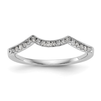 14k White Gold Contoured Wedding Band Mounting