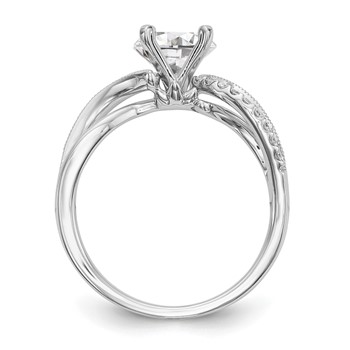 14k White Gold Criss-Cross Peg Set Engagement Ring Mounting — alternate view