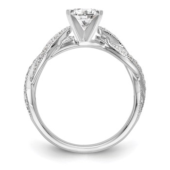 14k White Gold Criss-Cross Peg Set Engagement Ring Mounting — alternate view