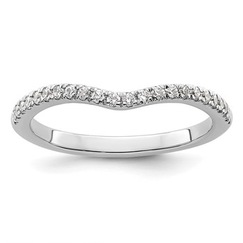 14k White Gold 1/5 carat Diamond Contoured Complete Wedding Band
