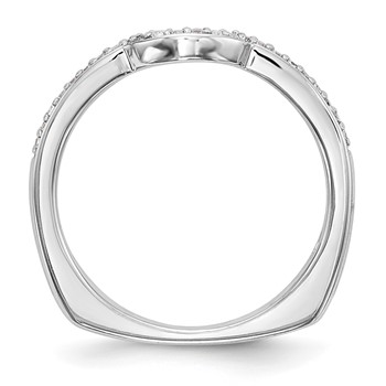 14k White Gold Diamond Wedding Band — alternate view