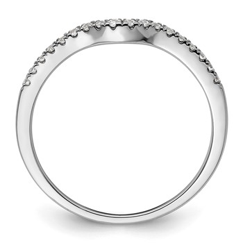 14k White Gold 1/8 carat Diamond Contoured Complete Wedding Band — alternate view