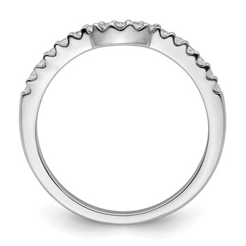 14k White Gold 1/8 carat Diamond Contoured Complete Wedding Band — alternate view