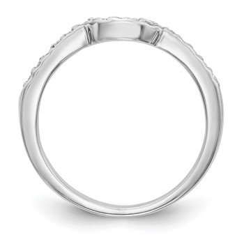 14k White Gold 1/8 carat Diamond Contoured Complete Wedding Band — alternate view