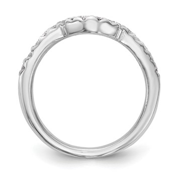 14k White Gold 1/4 carat Diamond Contoured Complete Wedding Band — alternate view