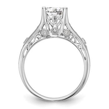 14K White Gold Engagement Ring Mounting — alternate view