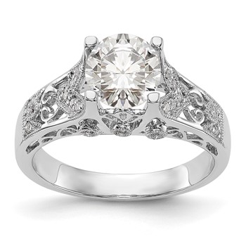 14K White Gold Engagement Ring Mounting