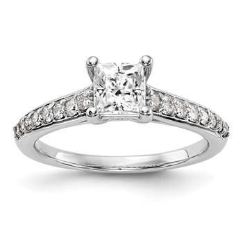 14k White Gold Diamond Engagement Ring