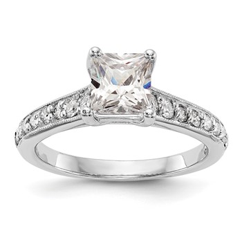 14K White Gold Engagement Ring Mounting