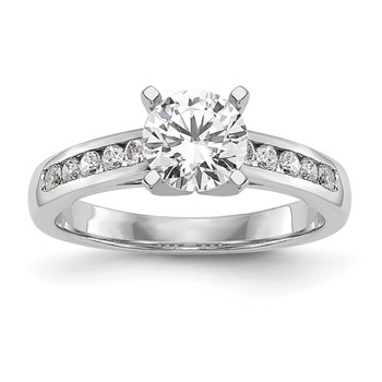 14k White Gold 1/5 carat Lab Grown Diamond VS/SI+ G+ Semi-Mount Pet Set Engagement Ring