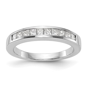 14k White Gold Princess Channel Wedding Band Mounting