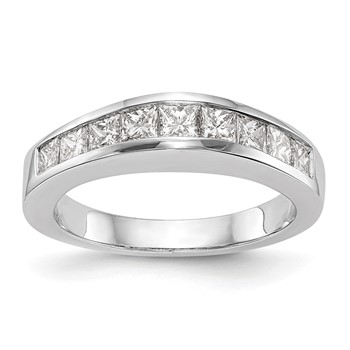14k White Gold Princess Channel Wedding Band Mounting