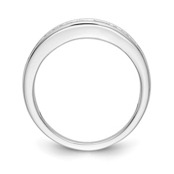 14k White Gold Diamond Wedding Band — alternate view