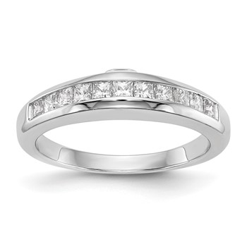 14k White Gold Princess Channel Wedding Band Mounting