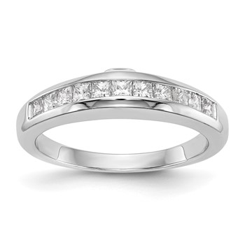 14k White Gold 3/4 carat Channel-set Princess Diamond Complete Wedding Band