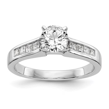 14K White Gold Diamond Peg Set Semi-mount Engagement Ring